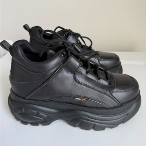 Sporto Black Platform Sneakers